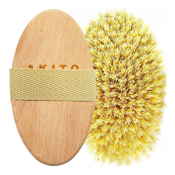 Massagebürste, trockenes Bürsten des Körpers – Buchenholz + Akito-Agavenfaser