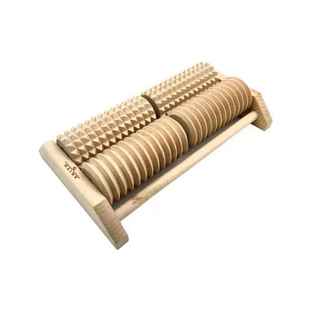 Akito zweireihiges 4-Rollen-Fußmassagegerät aus Holz