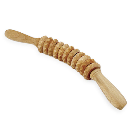 Flexibles Massagegerät aus Holz gegen Cellulite | Acus Med profilierter Massageroller