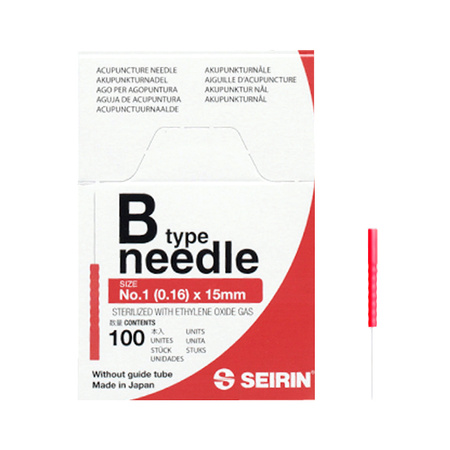SEIRIN Akupunkturnadeln mit Kunststoffgriff ohne Führung B-TYPE 100 Stk.