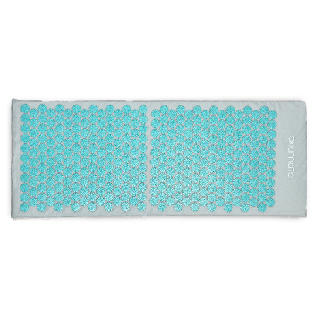 Lange Akumata – Polnische Akupressurmatte mit Kissen – Grau und Minze