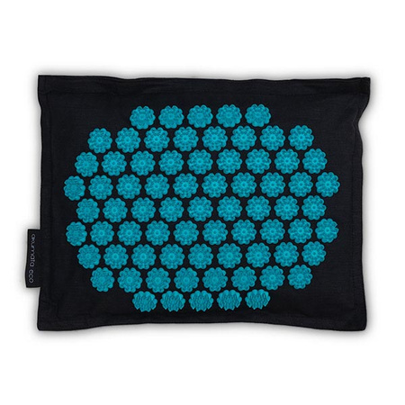 Akumata ECO – Polnische ökologische Akupressurmatte mit Kissen – Schwarz und Türkis