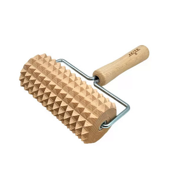 Körpermassagegerät aus Holz | Großer Anti-Cellulite-Roller mit Akito-Griff