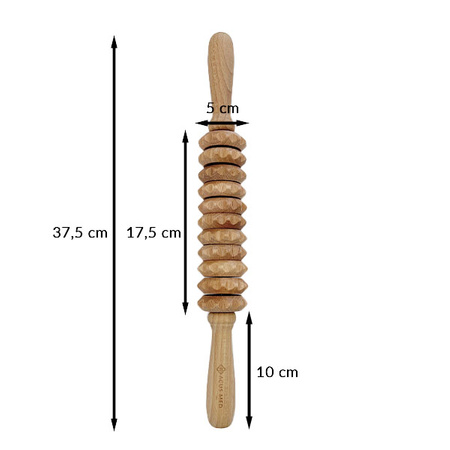 Flexibles Massagegerät aus Holz gegen Cellulite | Acus Med profilierter Massageroller