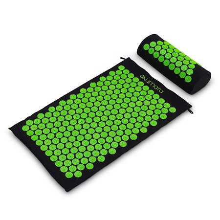 Akumata – Polnische Akupressurmatte mit Kissen – Schwarz und Grün