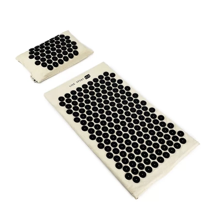 Akupressurmatte mit Kissen Line Sport ECO – natürliche Baumwolle-schwarz