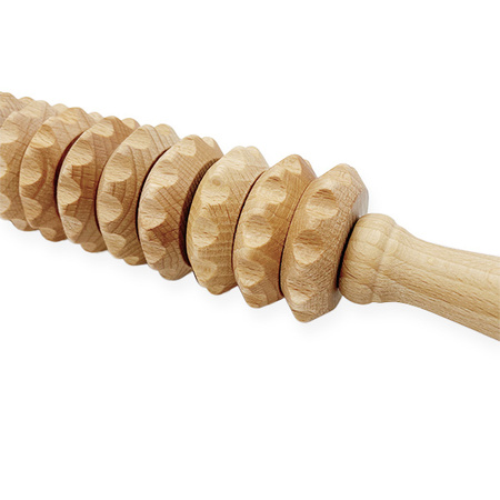 Flexibles Massagegerät aus Holz gegen Cellulite | Acus Med profilierter Massageroller