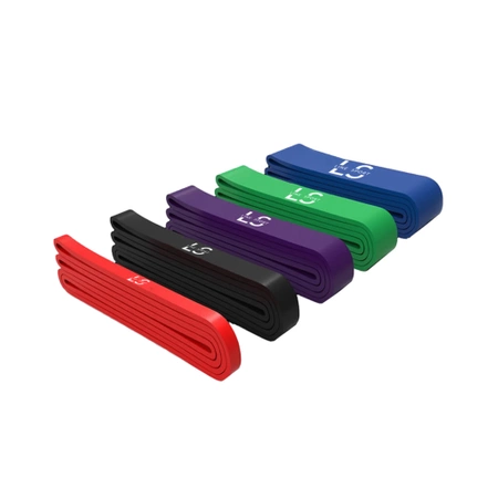 Ein Set mit 5 Power Band Line Sport-Widerstandsbändern für Übungen