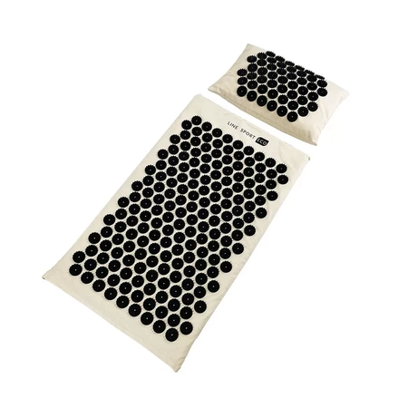 Akupressurmatte mit Kissen Line Sport ECO – natürliche Baumwolle-schwarz